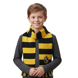 Harry Potter Hufflepuff Scarf Black Yellow House Crest Wizarding World